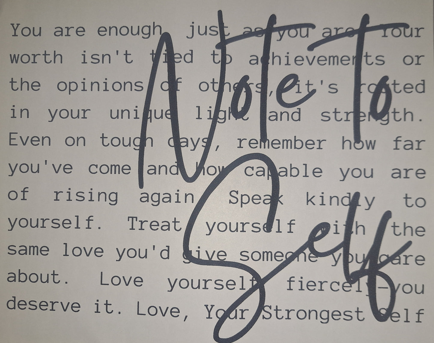 Note to self