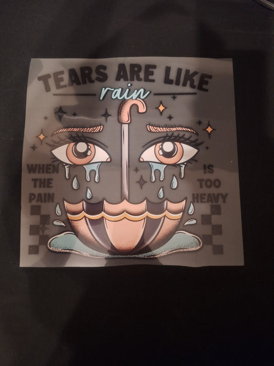 Tears are like rain when the pain is too heavy